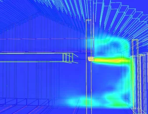 analisi CFD all'interno di un capannone